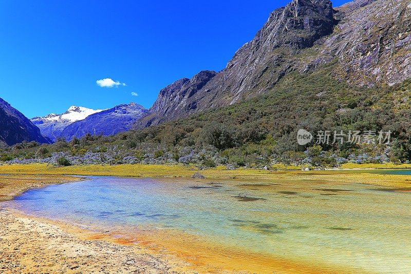 秘鲁布兰卡的Cordillera，斯诺cappe安第斯山脉- Ancash